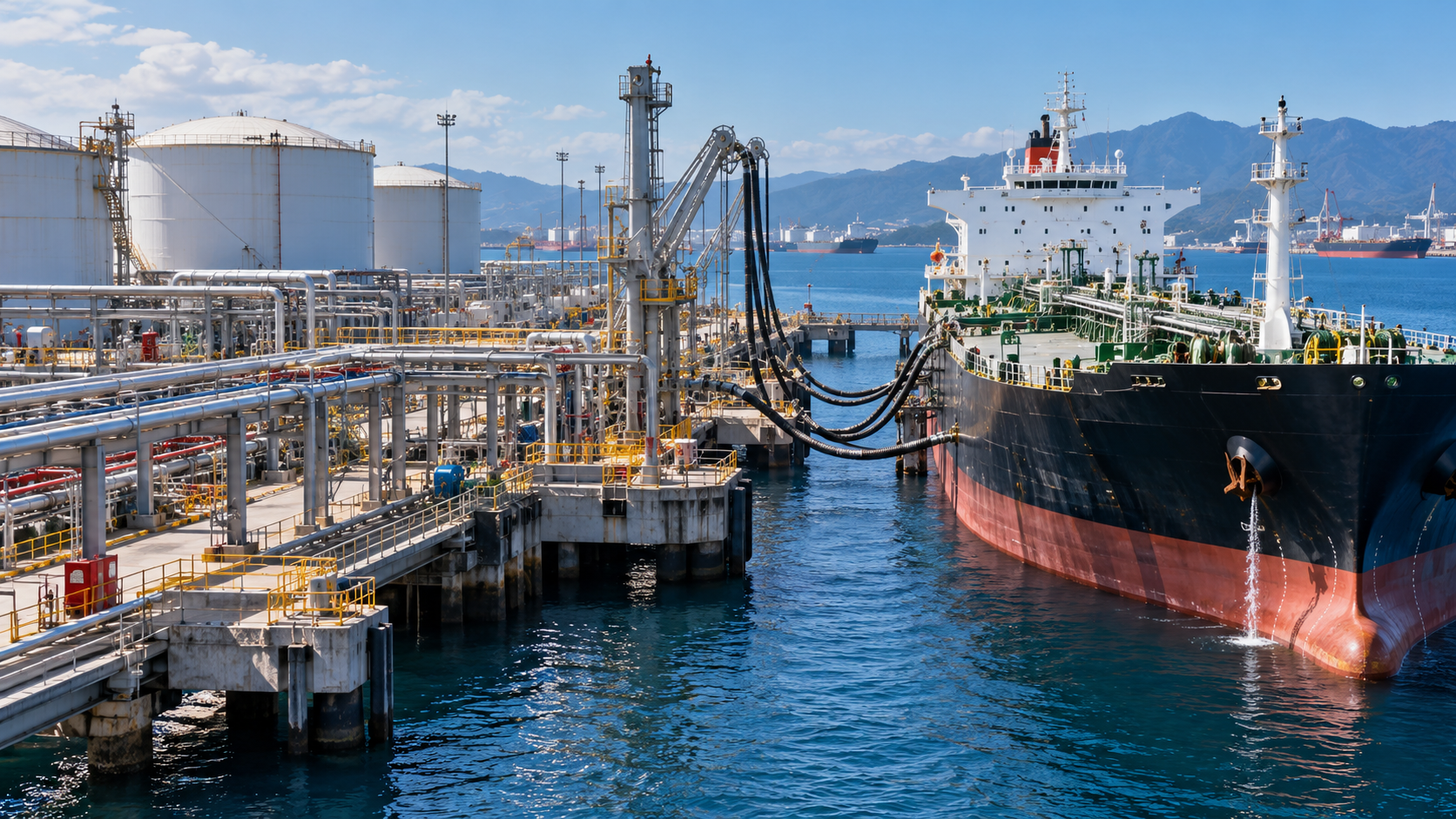 Tanker vessel at sea